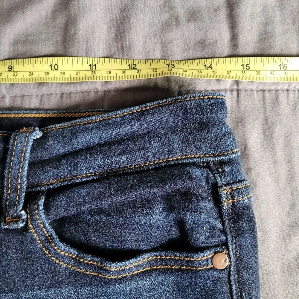 Judy Blue High Waist Wide Leg Denim Jeans Size 7 28 Dark Wash Pockets Stretch